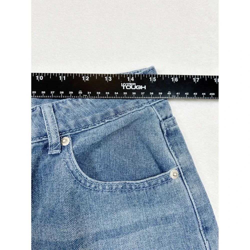 Riley & James Womens Wide Leg Jeans Medium Wash LA 07 Patch Denim Size L